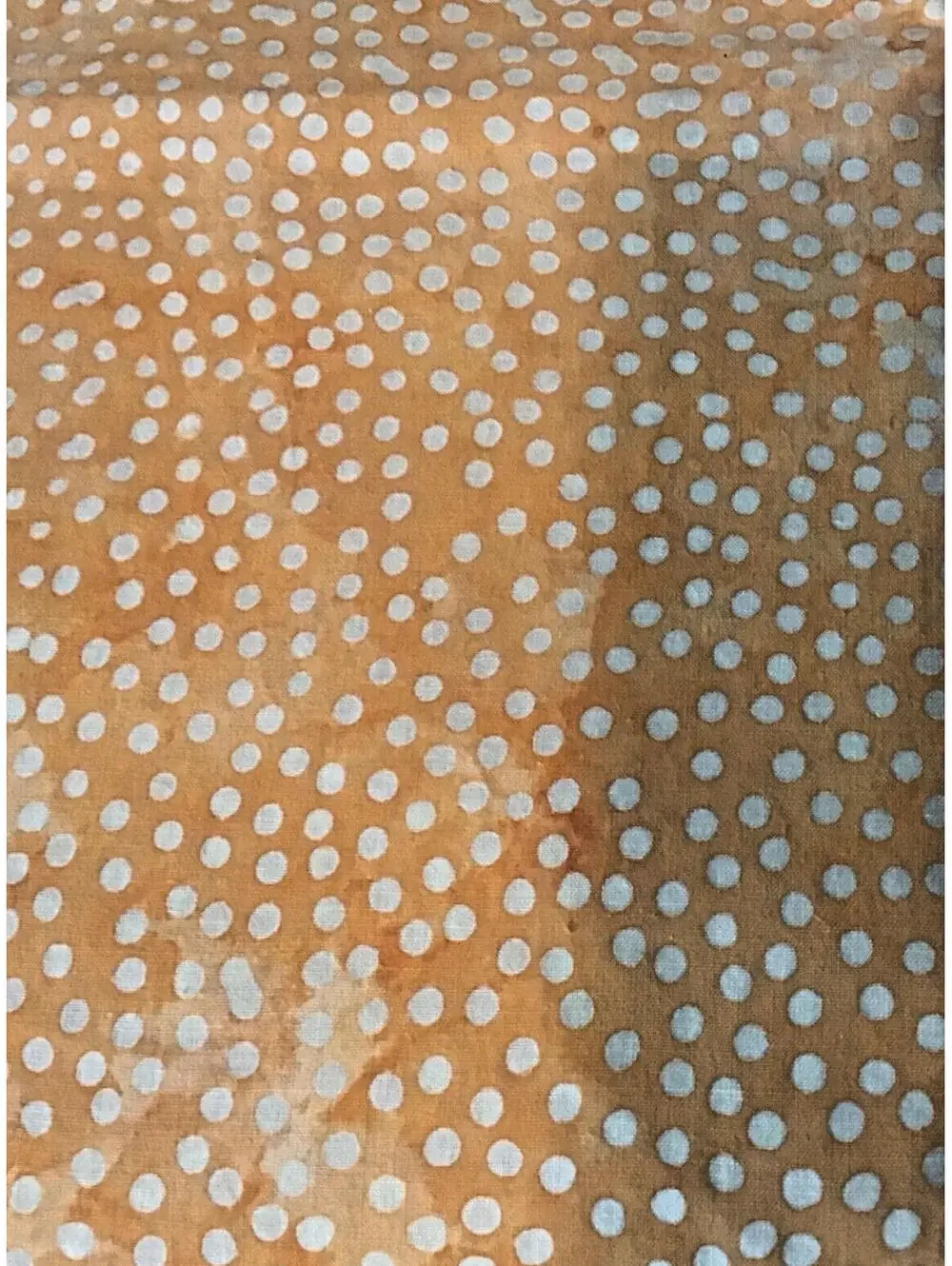 6yds. Batik Orange Small amount Yellow With White Dots (MDG) Quilt Fabric